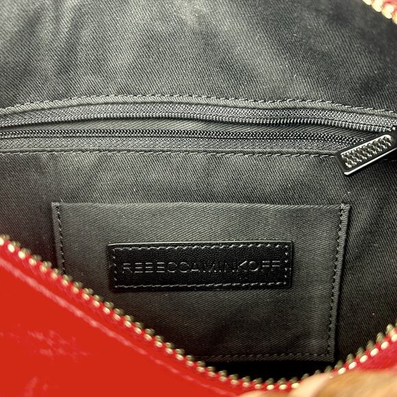 Rebecca Minkoff MAC Large Crossbody Bag Red Silver Tone Studs Chain Dust Bag NWT - Picture 6 of 11